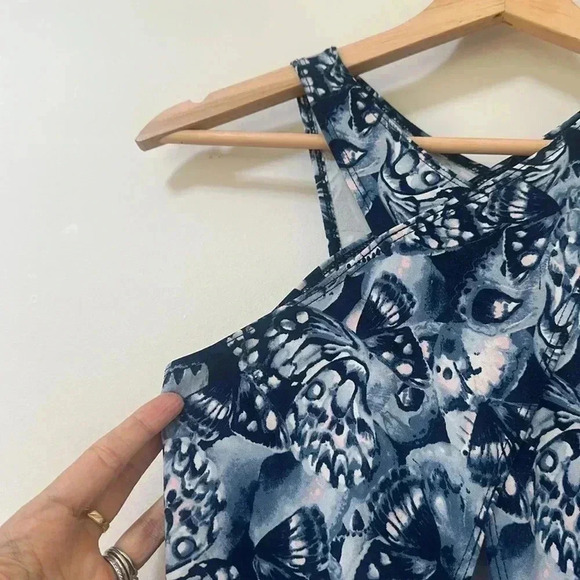 Abercrombie Kids Dress Girl's/ Kid's Size XL Blue Butterfly Print Sleeve… - Picture 5 of 6